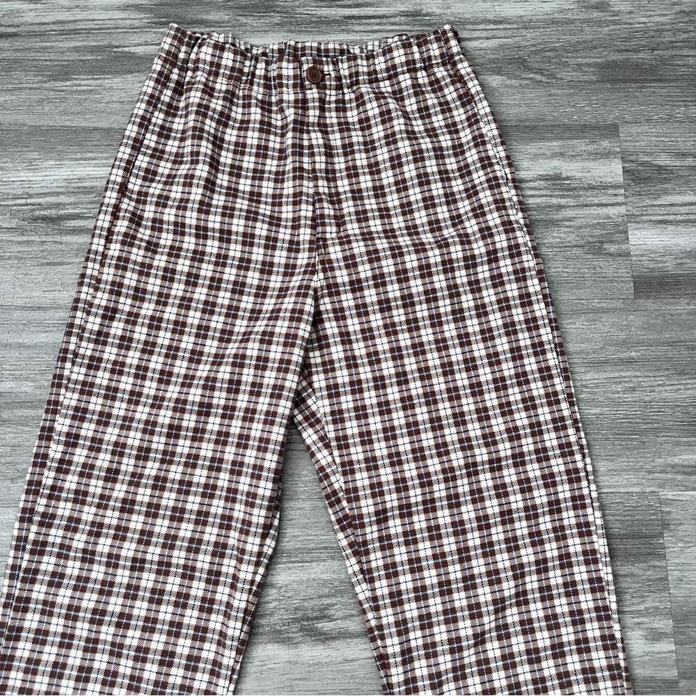 BRANDY MELVILLE Plaid Pants High Waist Straight Multi Colors Women's OS